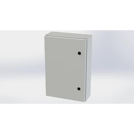 Saginaw Control & Engineering 1/4 Turn Latch Electrical Enclosures, 24 in H, 6 in D, 16 in W, NEMA 3R, 4, 12, 13, Carbon Steel SCE-24EL1606LPLG
